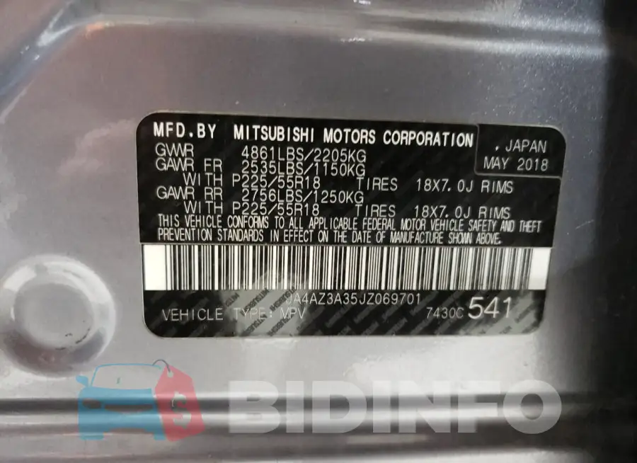 JA4AZ3A35JZ069701 Photo# 13