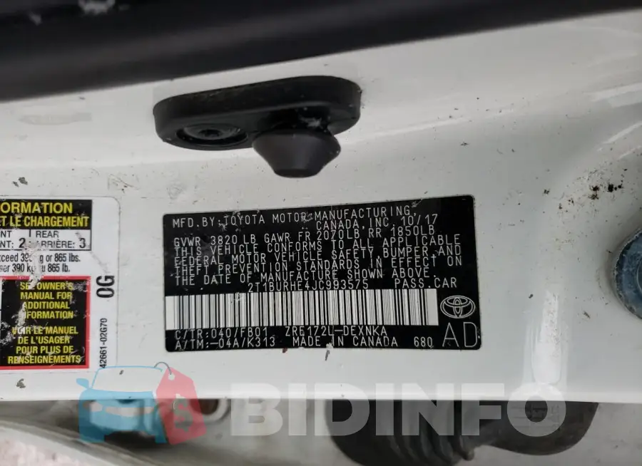 2T1BURHE4JC993575 Photo# 13