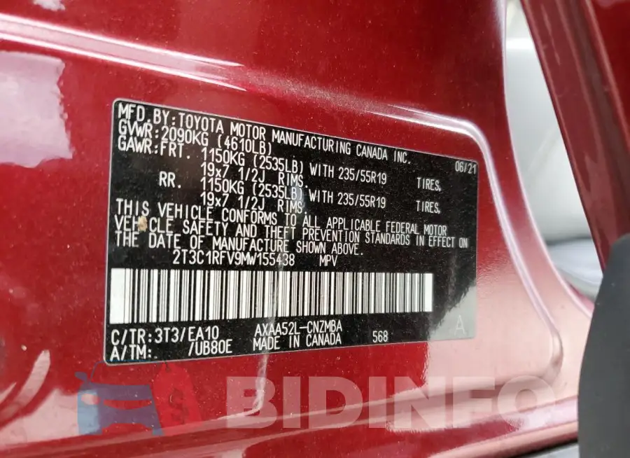 2T3C1RFV9MW155438 Photo# 13