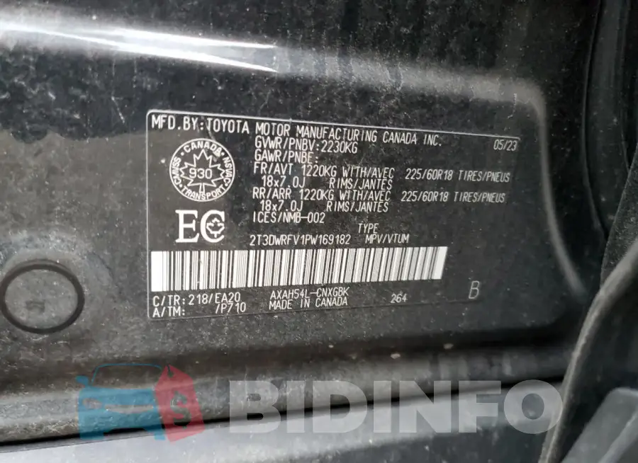 2T3DWRFV1PW169182 Photo# 14