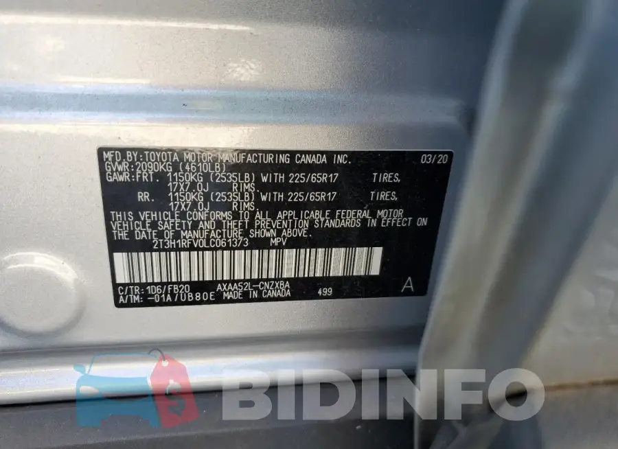 2T3H1RFV0LC061373 Photo# 13