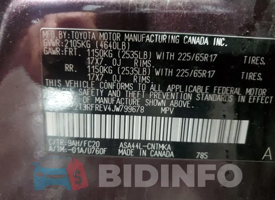 2T3RFREV4JW799678 Photo# 13