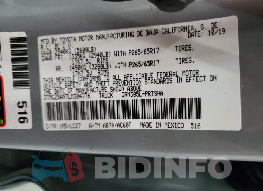 3TMCZ5AN7LM304776 Photo# 12