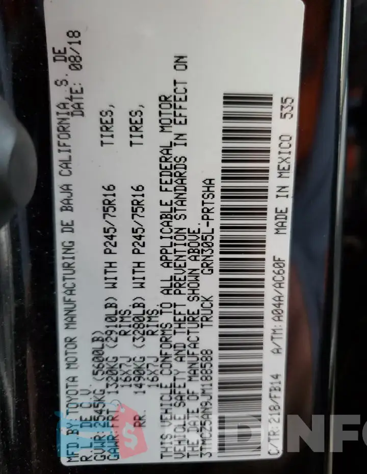 3TMCZ5AN9JM188588 Photo# 12