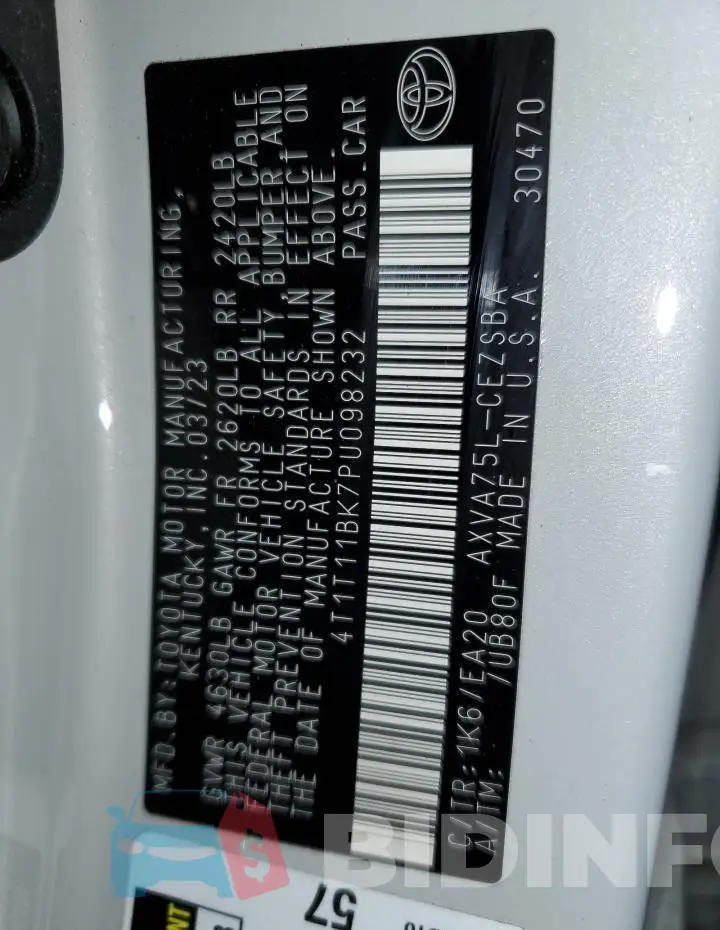 4T1T11BK7PU098232 Photo# 13