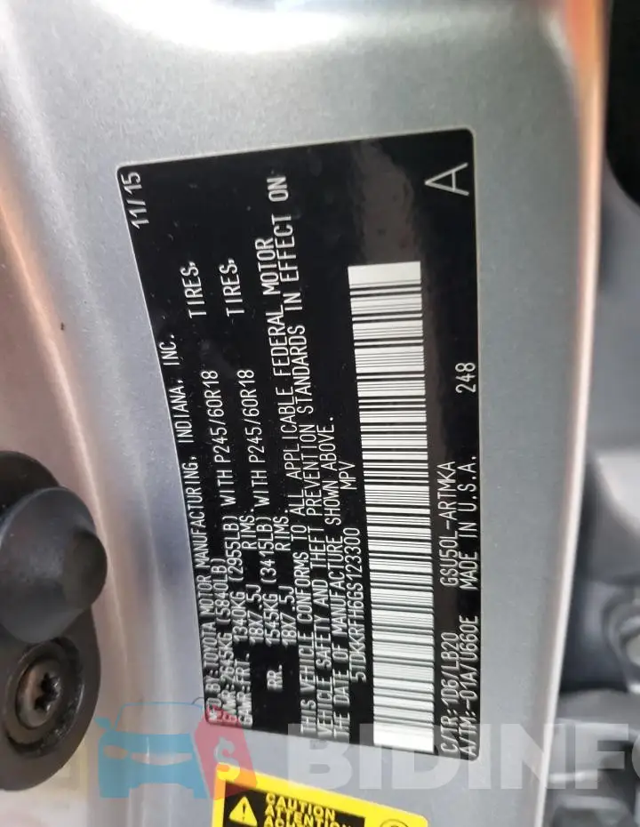 5TDKKRFH6GS123300 Photo# 13