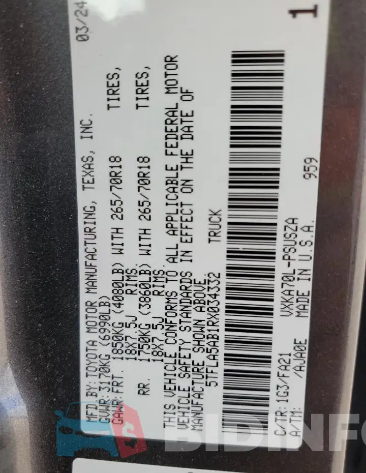 5TFLA5AB1RX034332 Photo# 12