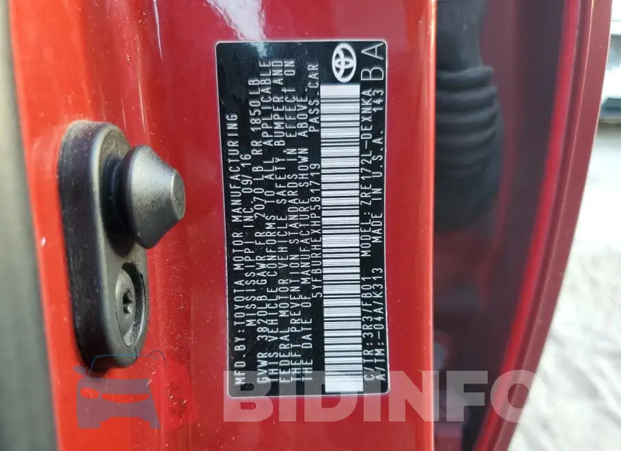 5YFBURHEXHP581719 Photo# 12