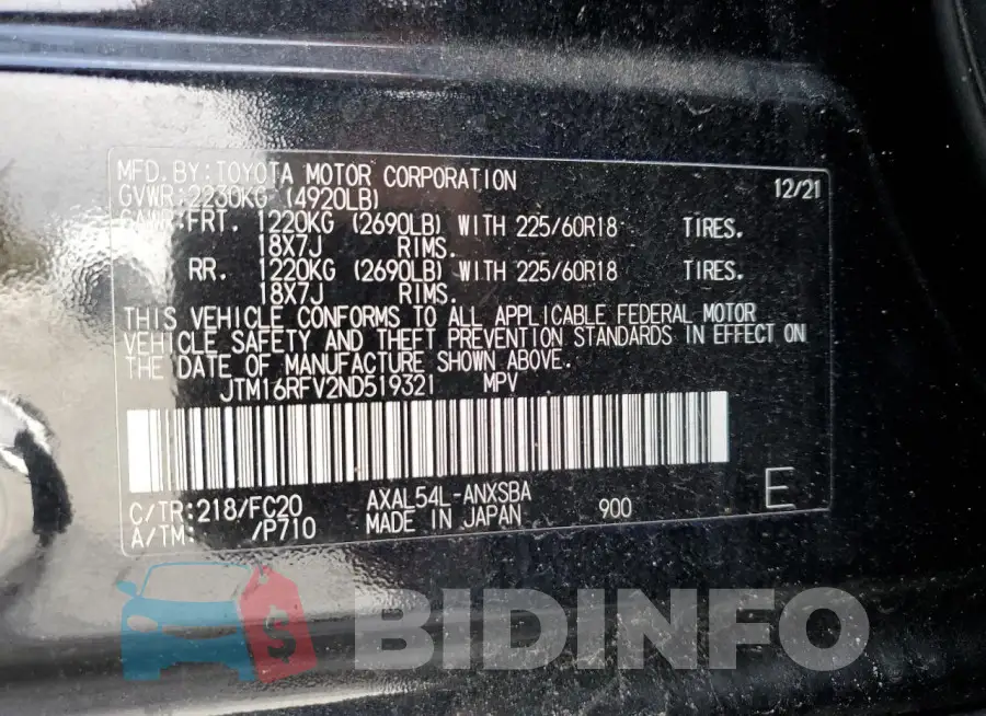 JTM16RFV2ND519321 Photo# 13