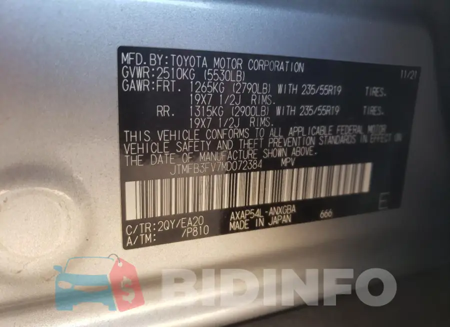 JTMFB3FV7MD072384 Photo# 13
