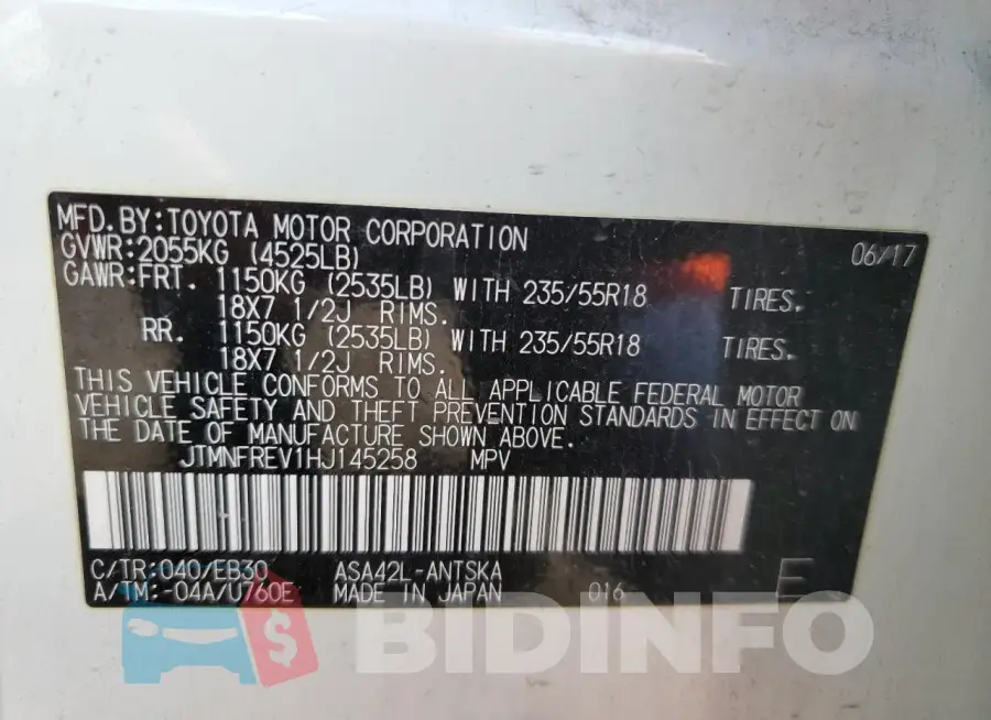 JTMNFREV1HJ145258 Photo# 13