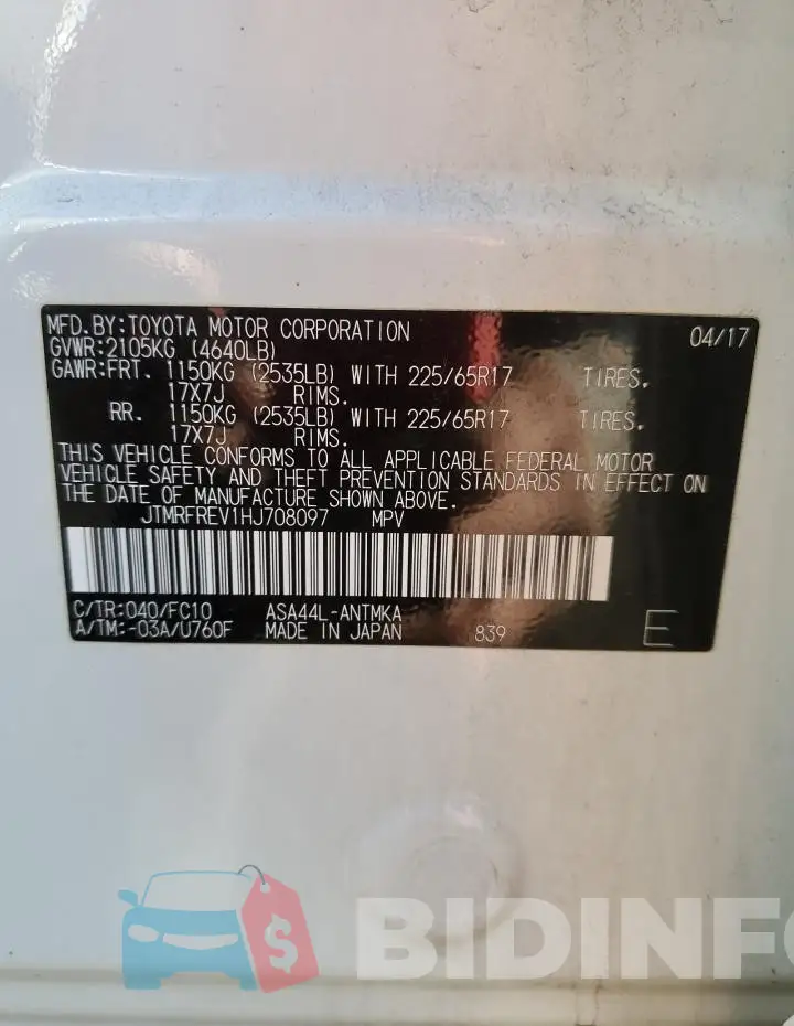 JTMRFREV1HJ708097 Photo# 14