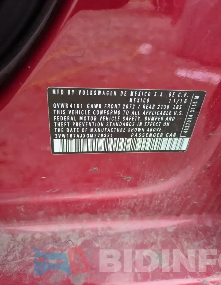 3VW167AJXGM279321 Photo# 13