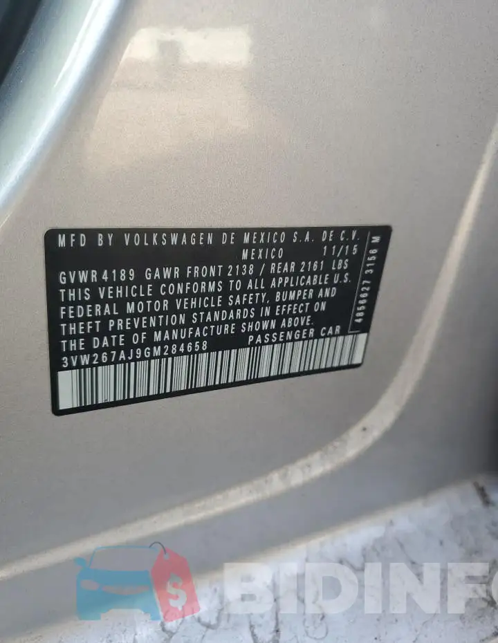 3VW267AJ9GM284658 Photo# 12