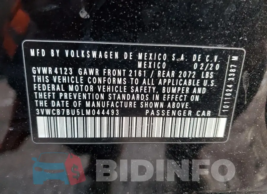 3VWCB7BU5LM044493 Photo# 12