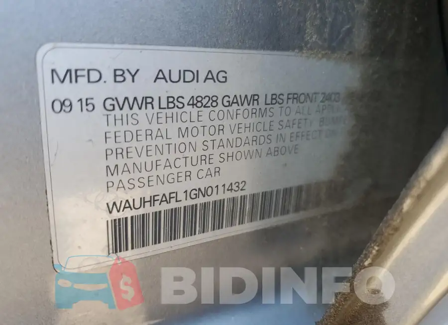 WAUHFAFL1GN011432 Photo# 13