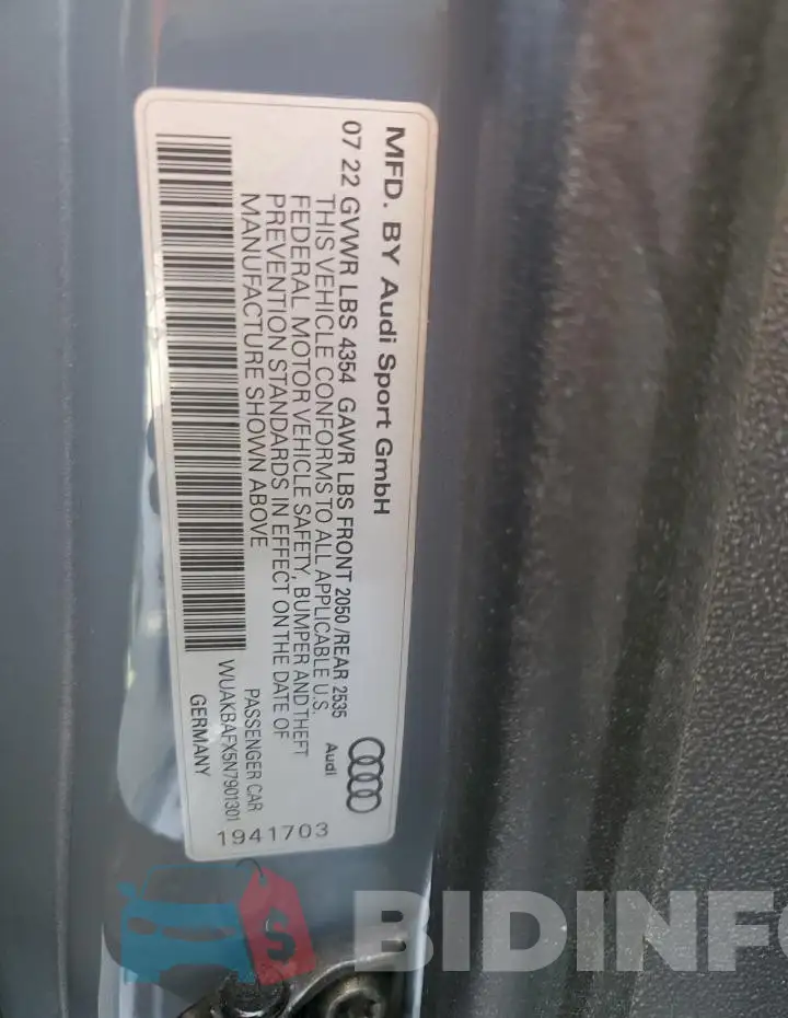 WUAKBAFX5N7901301 Photo# 13