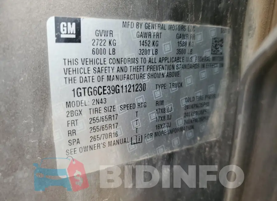 1GTG6CE39G1121230 Photo# 12