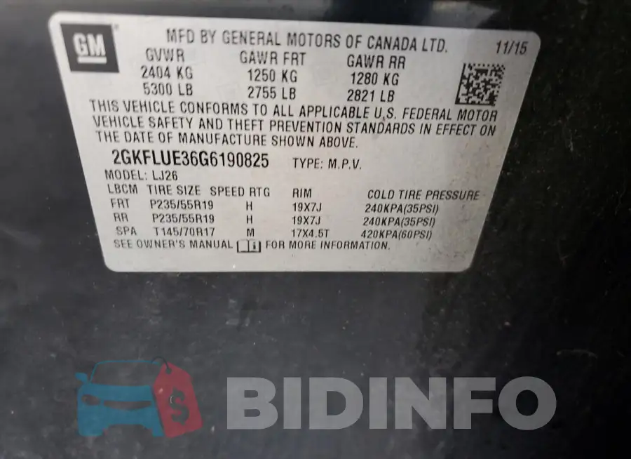 2GKFLUE36G6190825 Photo# 13