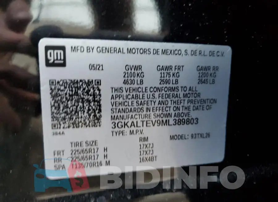 3GKALTEV9ML389803 Photo# 13