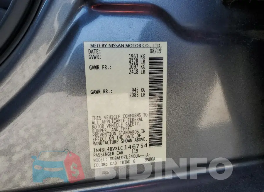 1N4BL4BVXLC146754 Photo# 12