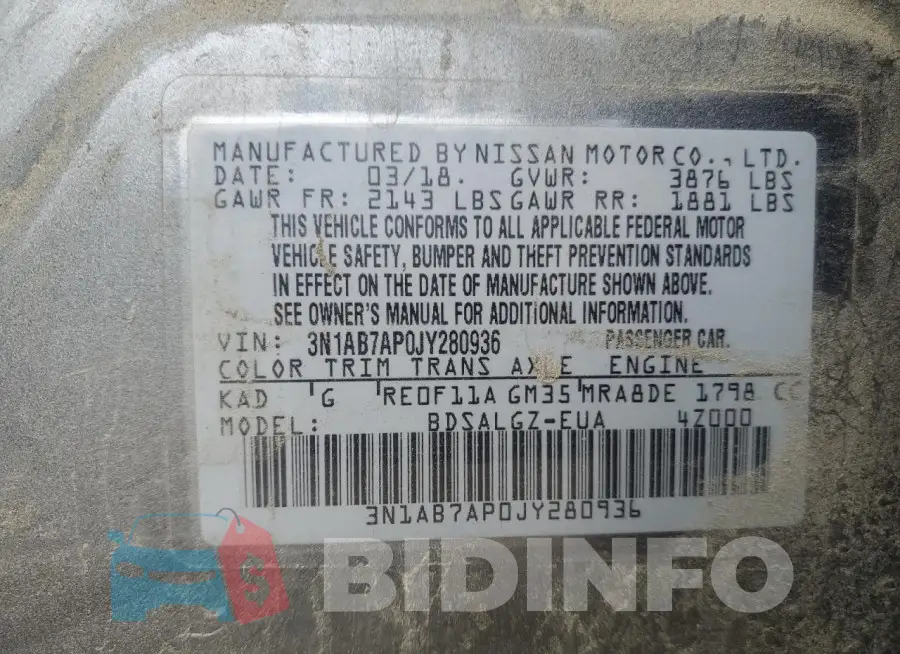3N1AB7AP0JY280936 Photo# 12