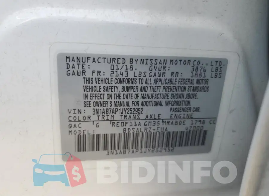 3N1AB7AP1JY252952 Photo# 12