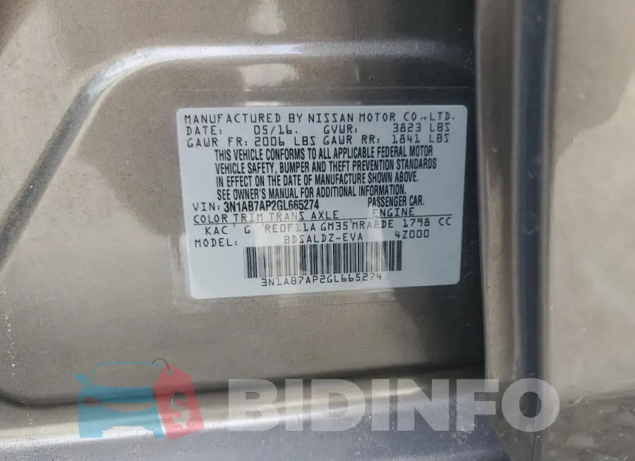 3N1AB7AP2GL665274 Photo# 13