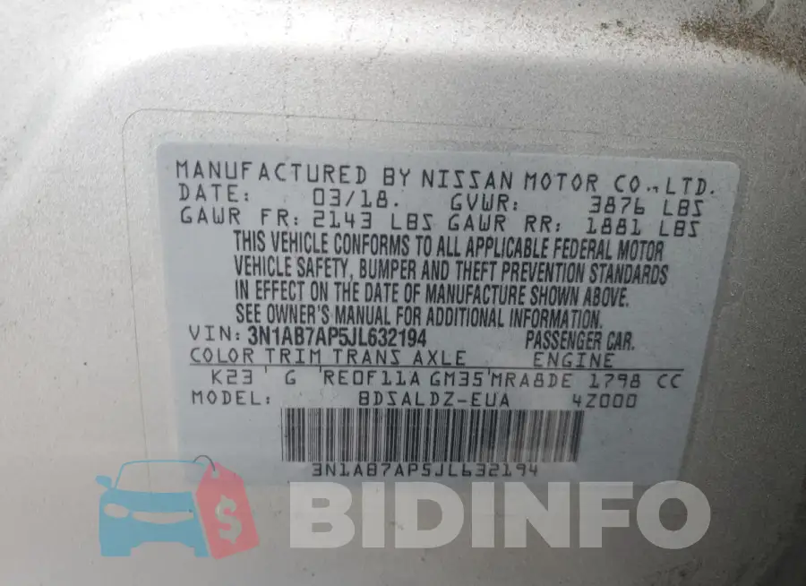 3N1AB7AP5JL632194 Photo# 12