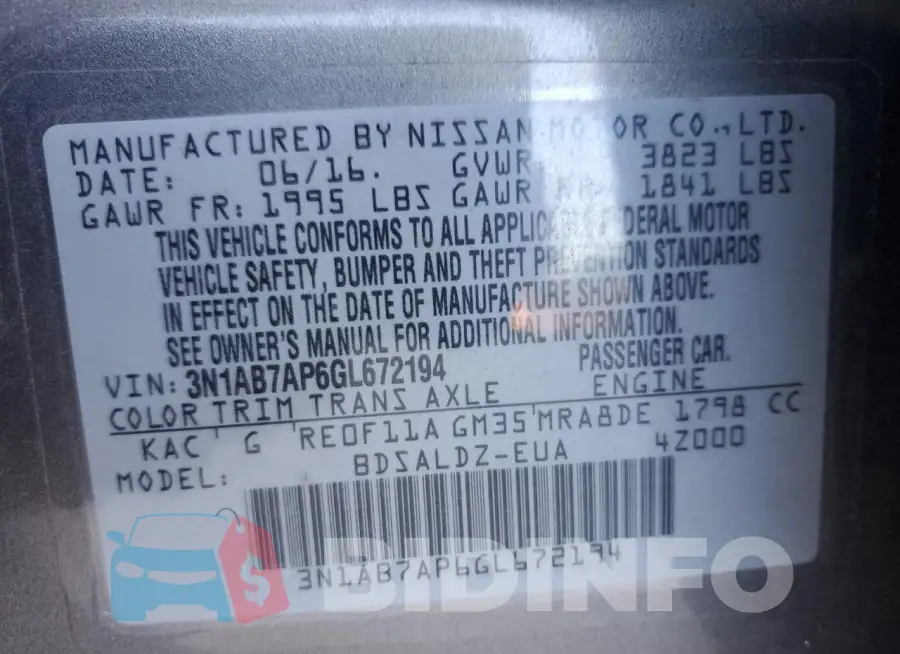 3N1AB7AP6GL672194 Photo# 12
