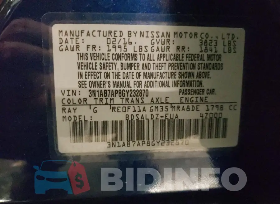 3N1AB7AP8GY232870 Photo# 12