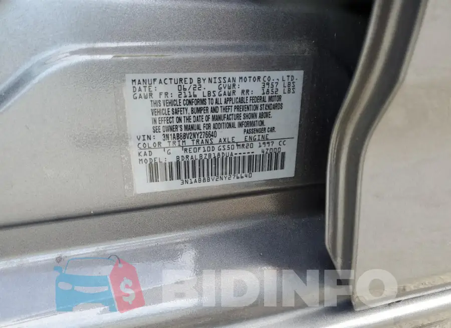 3N1AB8BV2NY276640 Photo# 12
