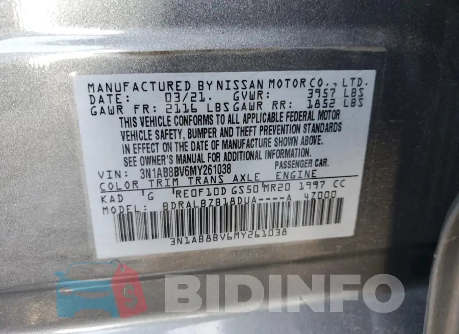 3N1AB8BV6MY261038 Photo# 12