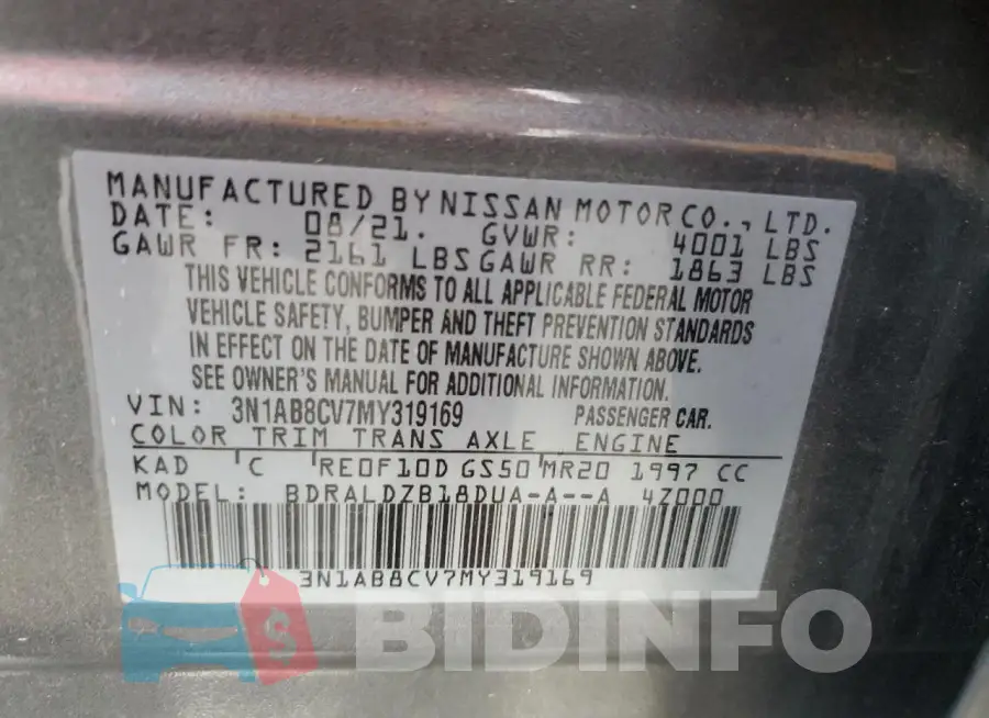 3N1AB8CV7MY319169 Photo# 13