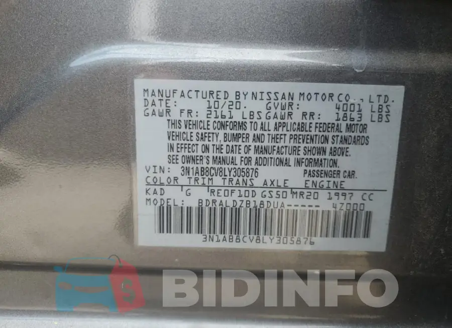 3N1AB8CV8LY305876 Photo# 12