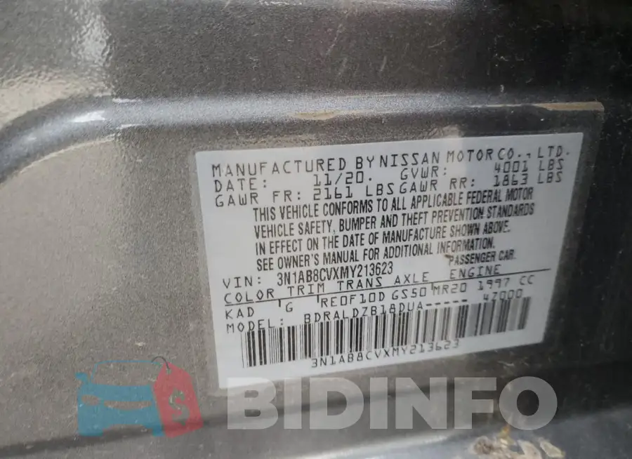 3N1AB8CVXMY213623 Photo# 12