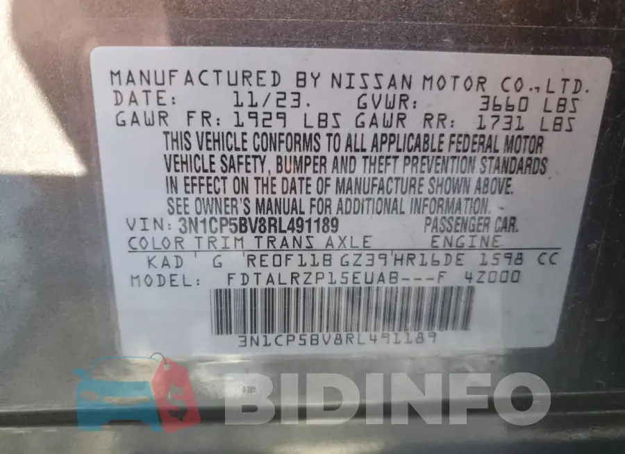 3N1CP5BV8RL491189 Photo# 13