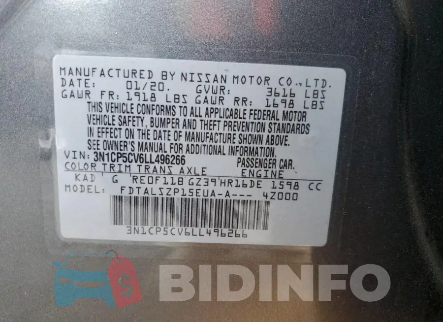 3N1CP5CV6LL496266 Photo# 13