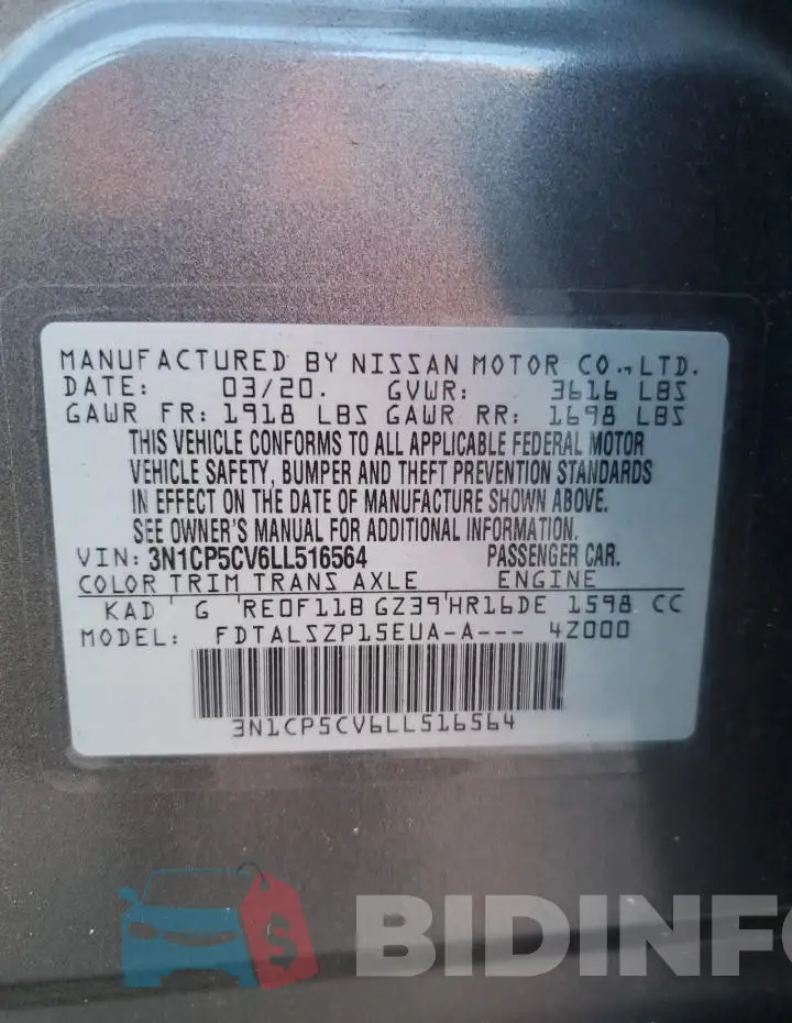 3N1CP5CV6LL516564 Photo# 13