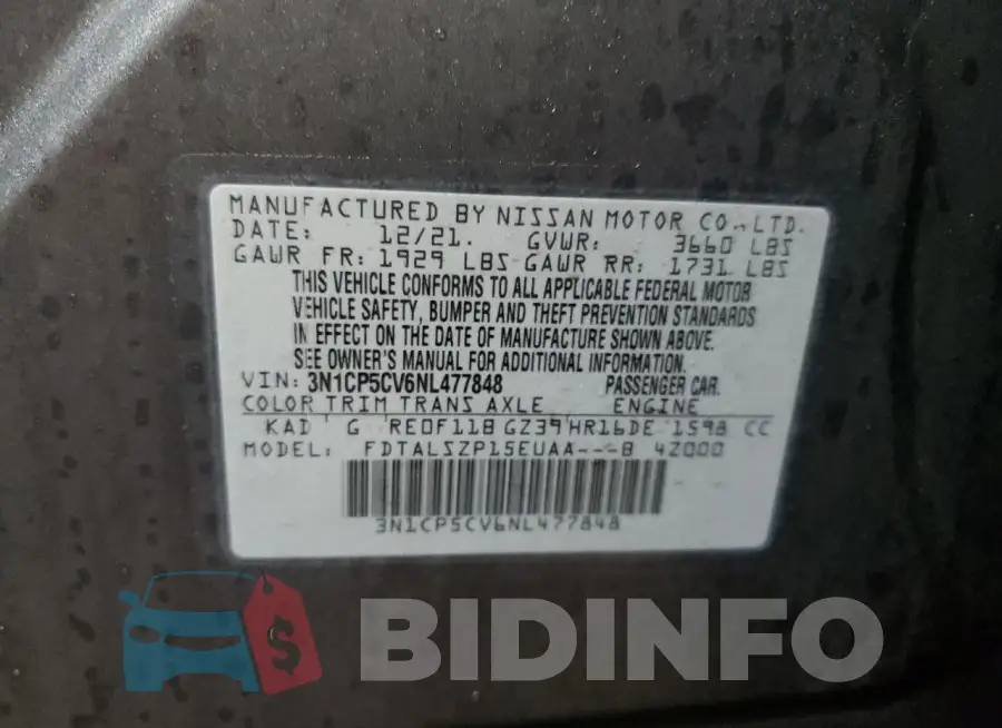 3N1CP5CV6NL477848 Photo# 13
