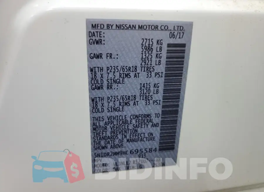 5N1DR2MM9HC695584 Photo# 13