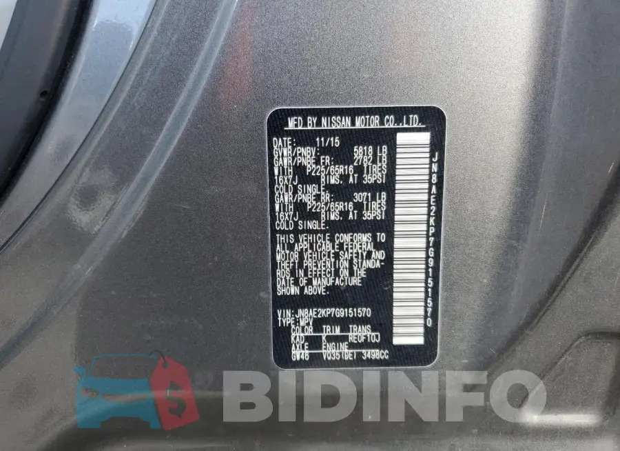 JN8AE2KP7G9151570 Photo# 13