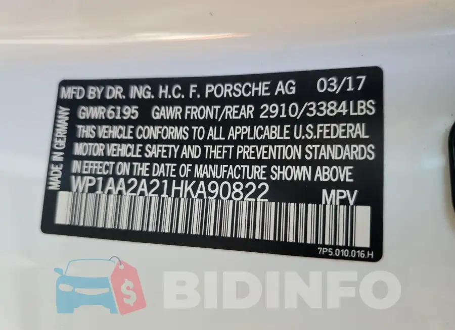 WP1AA2A21HKA90822 Photo# 13