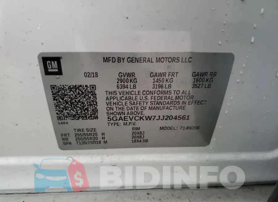 5GAEVCKW7JJ204561 Photo# 13