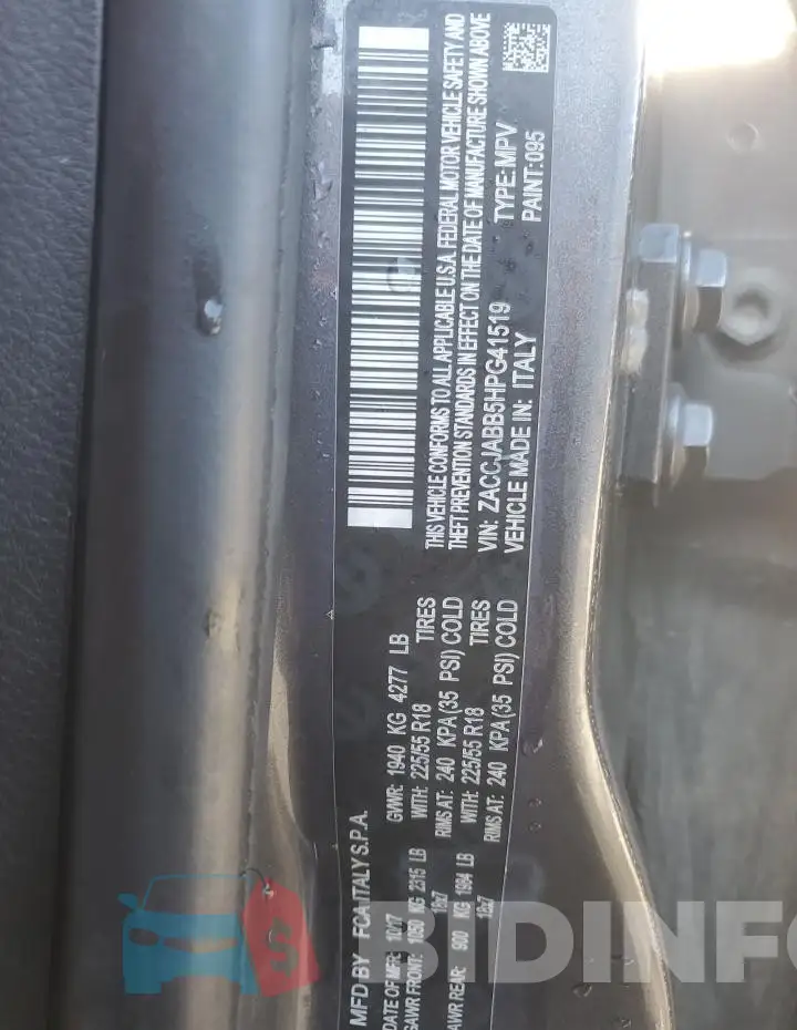ZACCJABB5HPG41519 Photo# 12