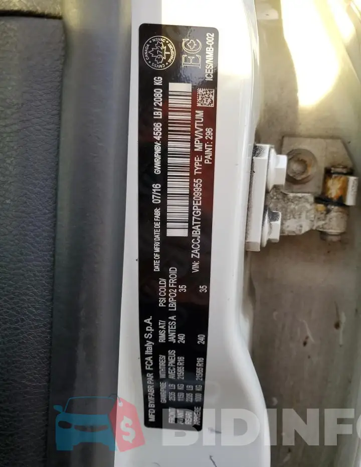 ZACCJBAT7GPE09955 Photo# 13