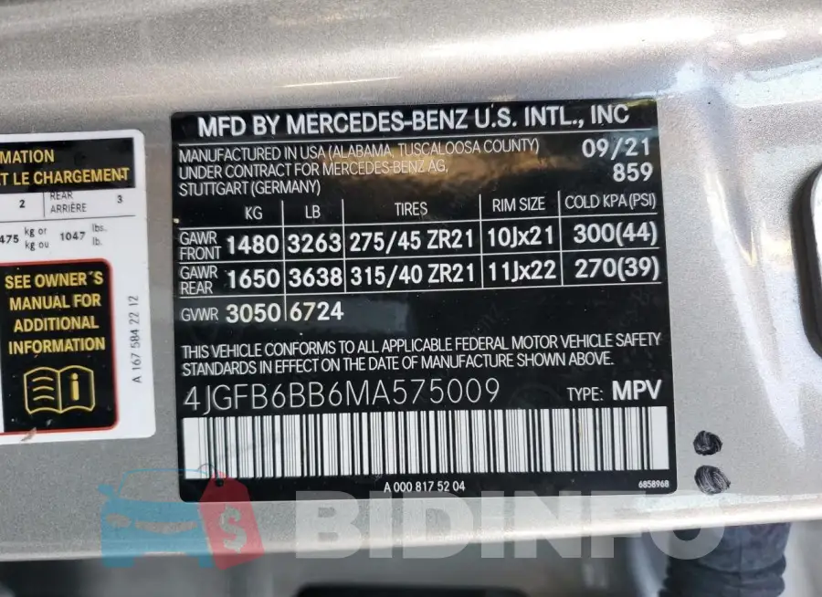 4JGFB6BB6MA575009 Photo# 14