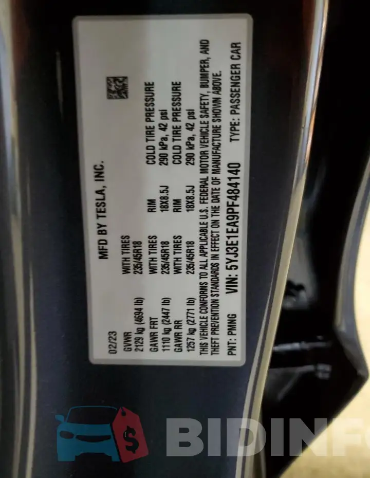 5YJ3E1EA9PF484140 Photo# 12