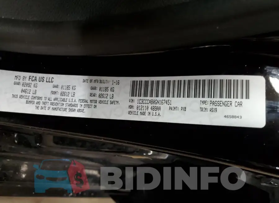 1C3CCCAB0GN167451 Photo# 12