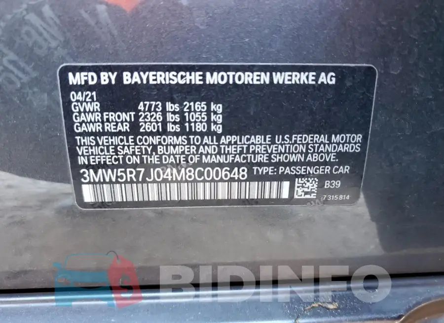 3MW5R7J04M8C00648 Photo# 12